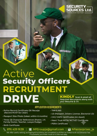Security Guard Workers Needed  Full Time Jobs Kingston