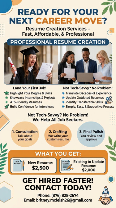Resume Creation Services Part Time Jobs Portmore