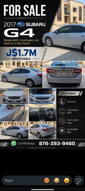 2017 Subaru G4 Cars Portmore