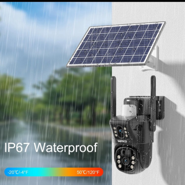 Solar Powered 8MP Wireless WiFi  Outdoor Pan Secur Cameras Passagefort
