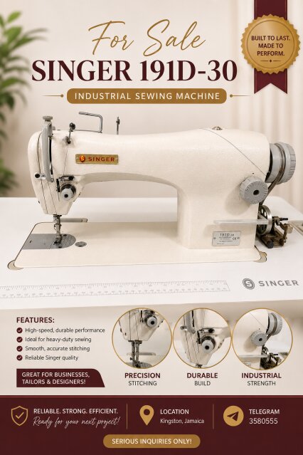 Singer 191D-30 Industrial Sewing Machine For Sale Sewing Machines Windward Road