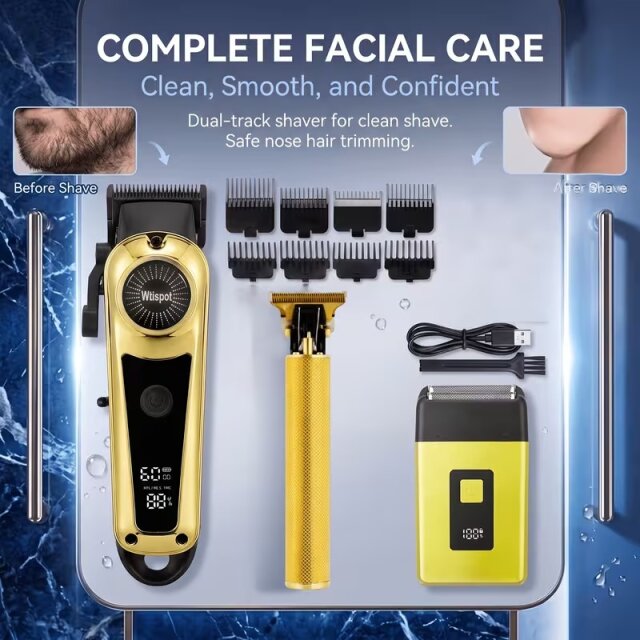 3pcs Hair Clipper Set, Rechargeable Electric Hair Kingston