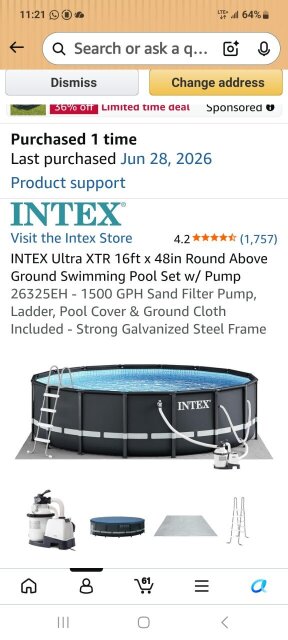 Above Ground POOL - Round 16 Ft - USED