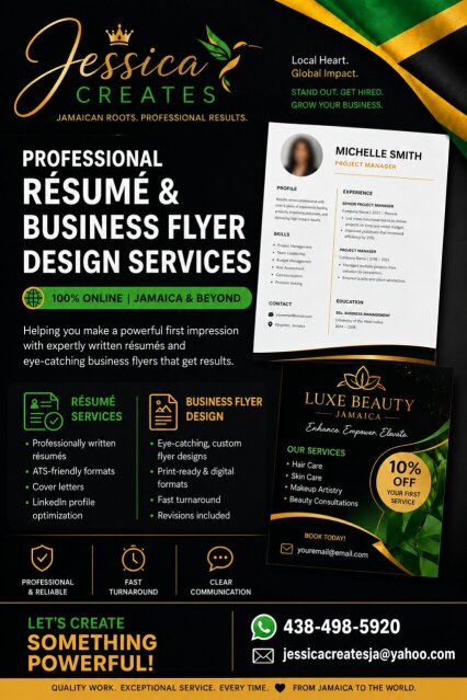 PROFESSIONAL RESUME And BUSINESS FLYER DESIGN Printing & Design Services Red Hills