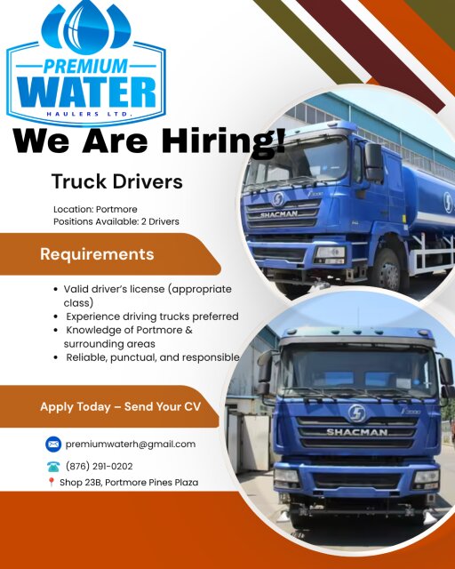 Seeking Trucker Driver Full Time Jobs Portmore