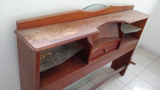 Queen Bed Mattress,  Mahogany Base And Night Table
