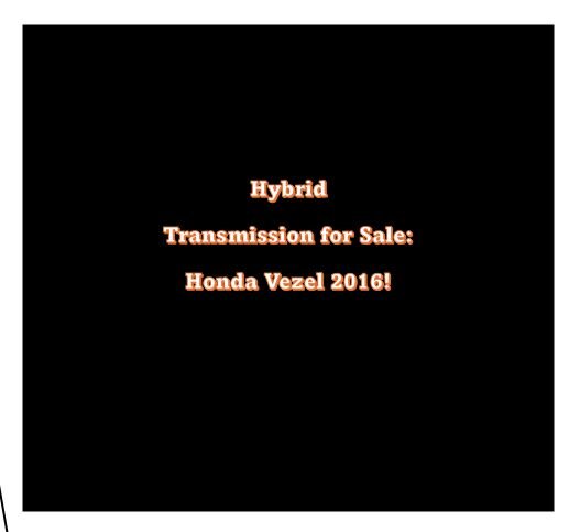 2016 Honda Vezel Hybrid - Transmission
