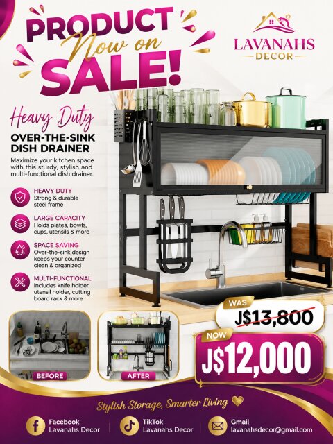 Over The Sink Dish Drainer