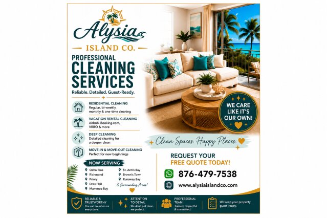Residential & Airbnb Cleaning Services Full Time Jobs Ocho Rios