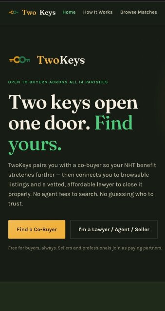 Sign Up Twokeys.homes Land Kingston