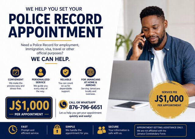 POLICE RECORD APPOINTMENT Printing & Design Services May Pen