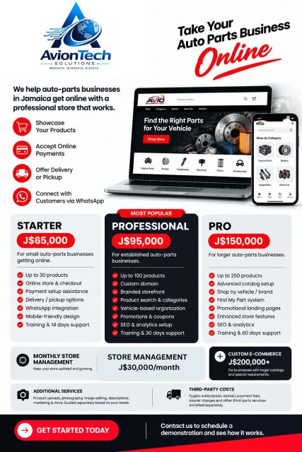 Website Plus Ecommerce Store Software Development May Pen