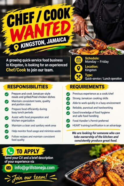 Experienced Chef Needed Full Time Jobs Kingston