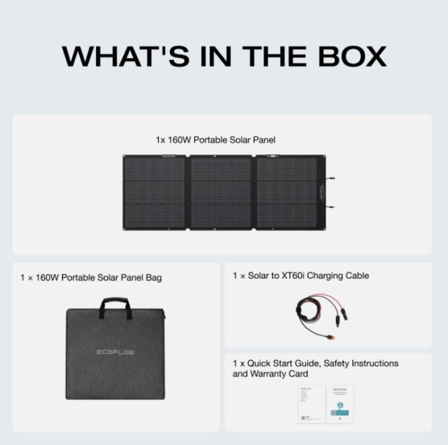 EcoFlow 160W Portable Solar Panel – Foldable-Used