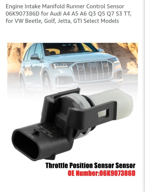 Throttle Position Sensor Audi VW 2009+