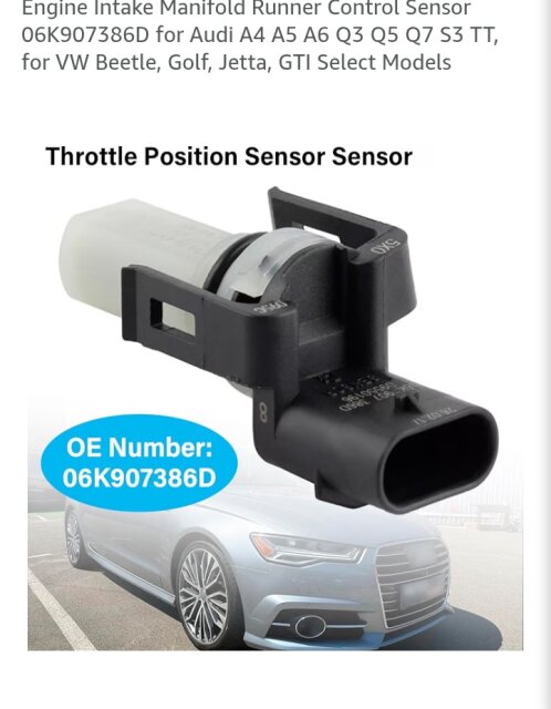 Throttle Position Sensor Audi VW 2009+
