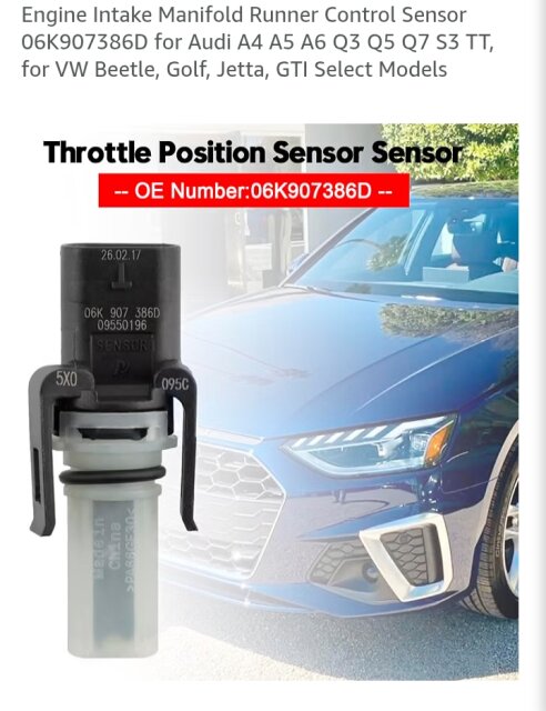 Throttle Position Sensor Audi VW 2009+