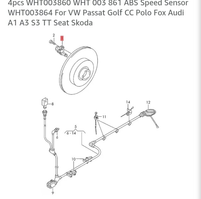 4 Pcs Wheel Speed Sensor Audi VW+++
