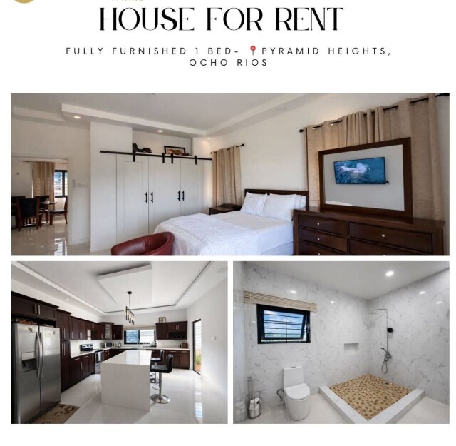 Fully Furnished 1 Bedroom House in Ocho Rios Houses Pyramid Heights Ocho Rios