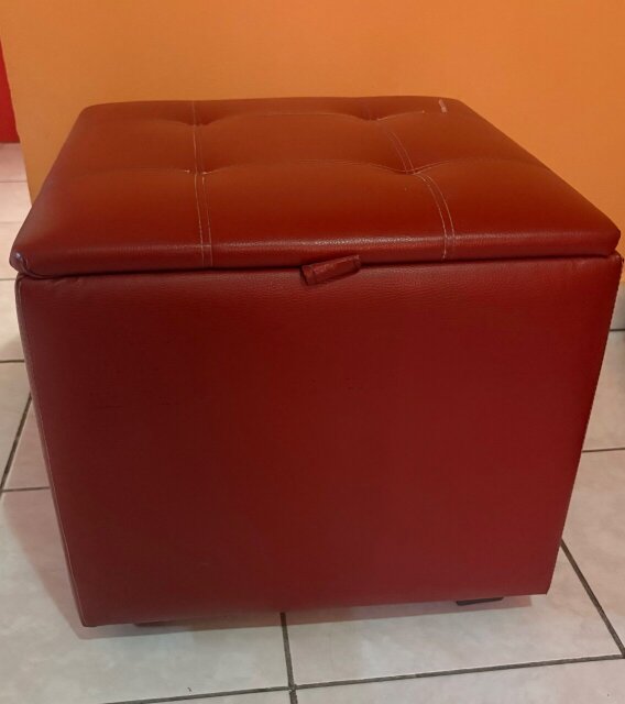 Red Faux Leather Ottoman Decorations Portmore