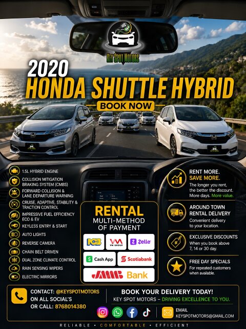 2020 Honda Shuttle Hybrid | Budget Rates |For Rent