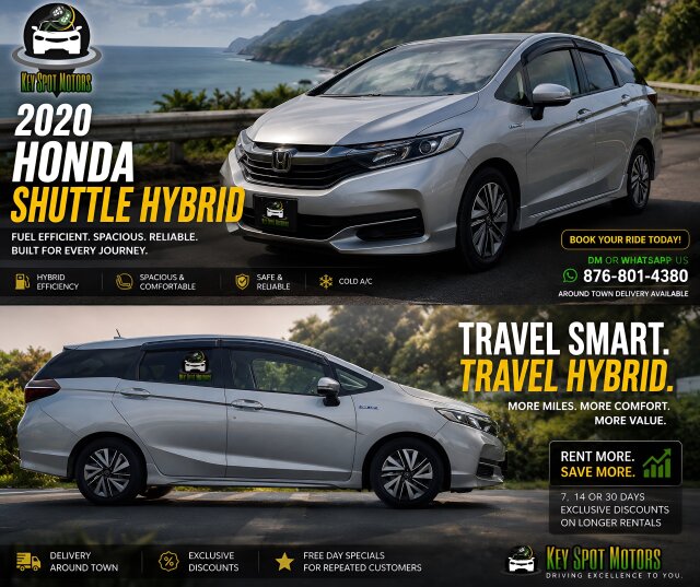 2020 Honda Shuttle Hybrid | Budget Rates |For Rent Cars Jamaica