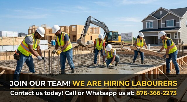 Labourers For Construction Site Full Time Jobs St. Ann, St. Mary, Manchester, Portland