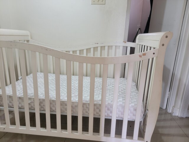 White Wooden Crib