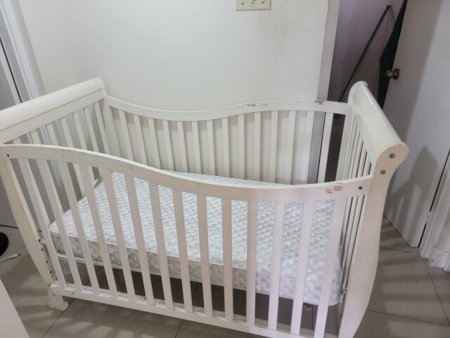 White Wooden Crib
