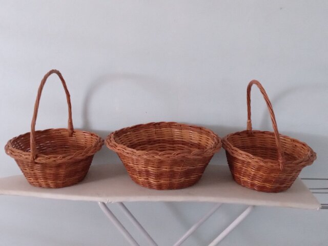 Three Wicker Baskets Other Market Spanish Town