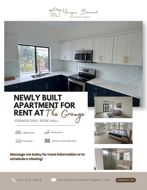 Newly Built 2 Bedrooms Apartments at The Grange Apartments Rose Hall