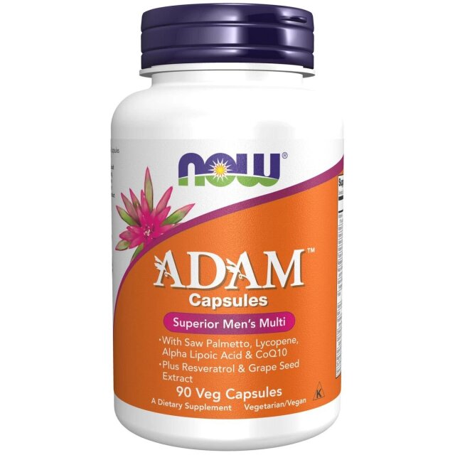 NOW ADAM Mens Multiple Vitamin - 90 Veg Caps Pills Mandeville