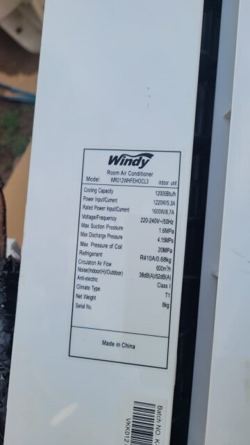 Windy 12,000 BTU Air Conditioning Portmore