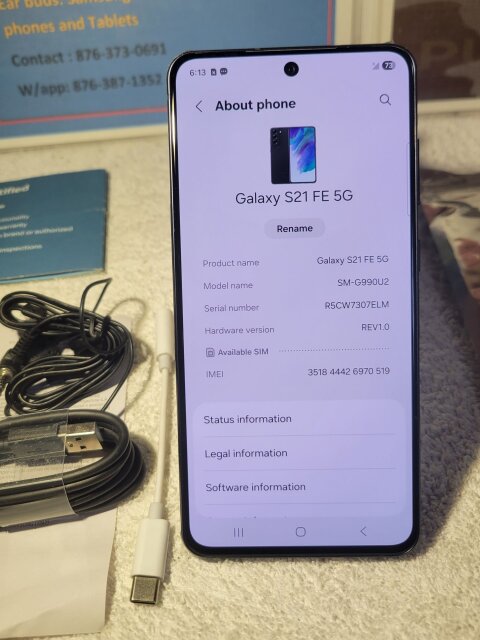 Samsung Galaxy S21; 128gb Storage, 8gb Ram Factory