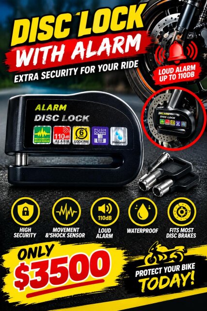 Alarm Disc Lock For E-bikes And Motorcycles Tools Crossroads