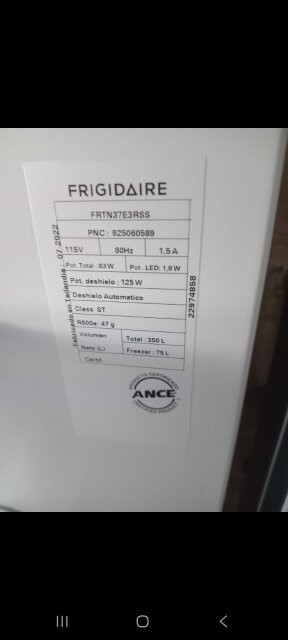 Energy Efficient Frigidaire Fridge