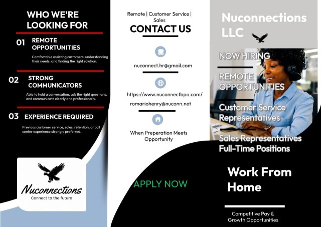 Customer Service & Sales Full Time Jobs REMOTE