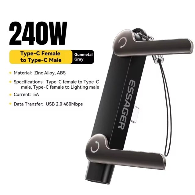Essager 240W USB-C OTG Adapter Phone Accessories Halfway Tree, Papine