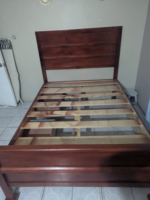 Queen Size Bedframe With Night Table