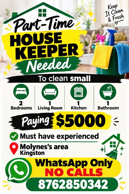 Part Time House Keeper Part Time Jobs Kingston