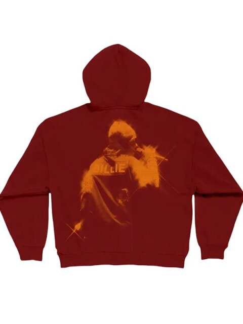 Billie Eilish Encore Maroon Zip-Up Hoodie Women's Clothes Morganton