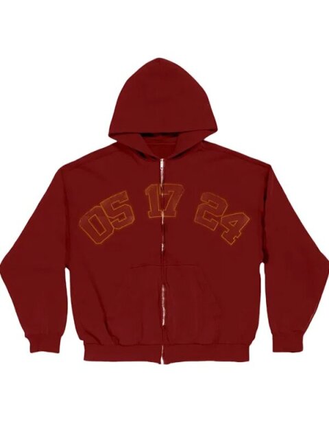 Billie Eilish Encore Maroon Zip-Up Hoodie
