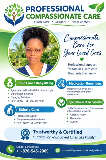 Immanuel Family And Companion Care Full Time Jobs Spanish Town