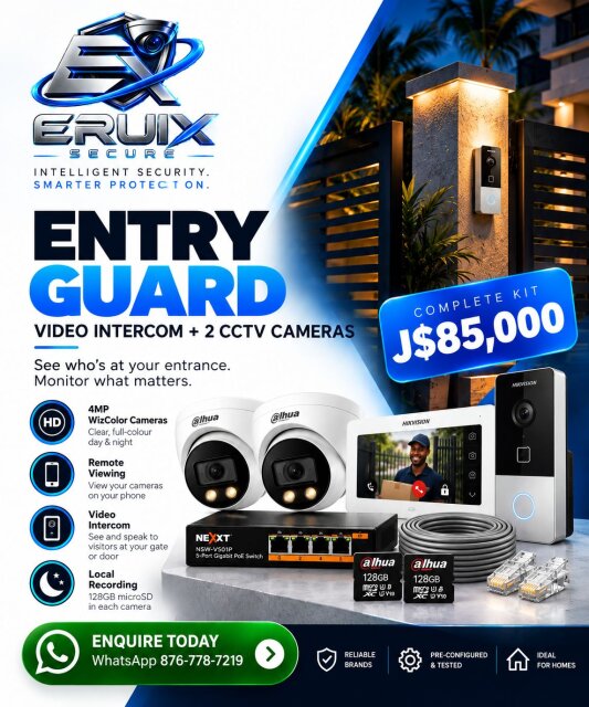 2-Camera CCTV + Video Intercom Security Kit Maintenance Kingston
